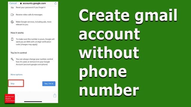 Create an Email Address without a Phone Number!